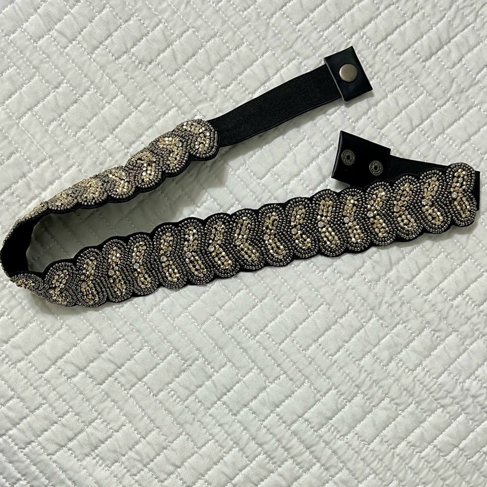 Anthropologie black and Beaded Women's Belt